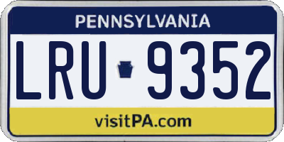 PA license plate LRU9352