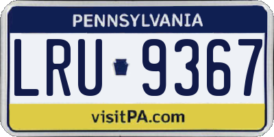 PA license plate LRU9367