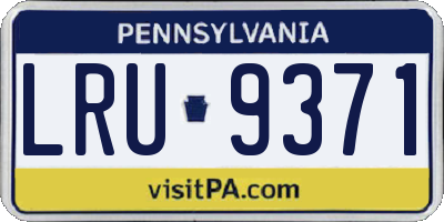 PA license plate LRU9371
