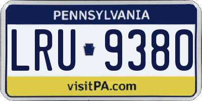 PA license plate LRU9380