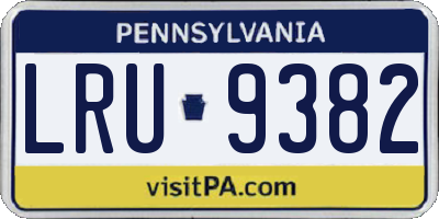 PA license plate LRU9382