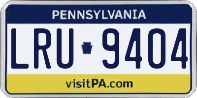 PA license plate LRU9404