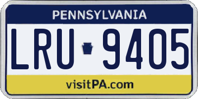 PA license plate LRU9405