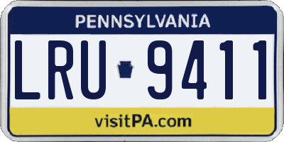 PA license plate LRU9411
