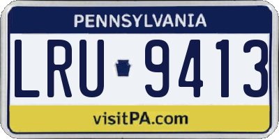 PA license plate LRU9413