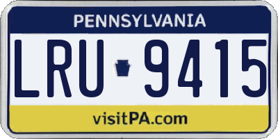 PA license plate LRU9415