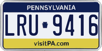 PA license plate LRU9416