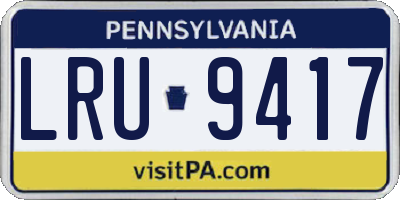PA license plate LRU9417