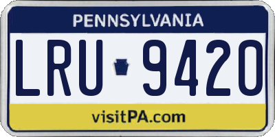 PA license plate LRU9420