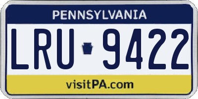 PA license plate LRU9422