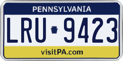 PA license plate LRU9423