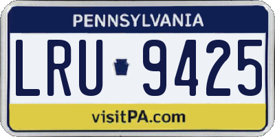 PA license plate LRU9425