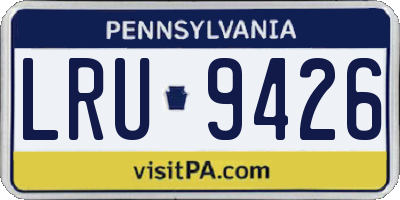 PA license plate LRU9426