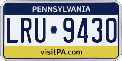 PA license plate LRU9430