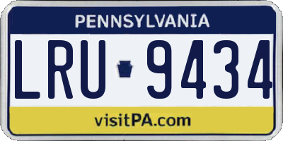 PA license plate LRU9434