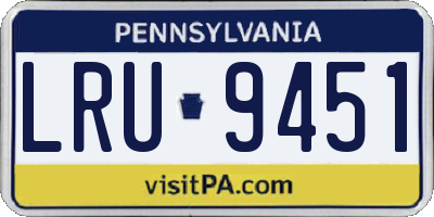 PA license plate LRU9451