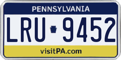 PA license plate LRU9452