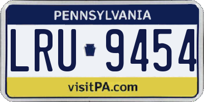 PA license plate LRU9454