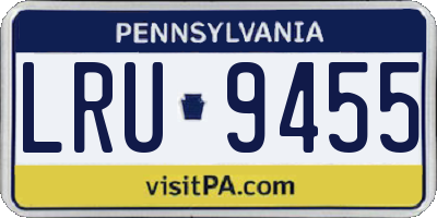 PA license plate LRU9455
