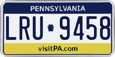 PA license plate LRU9458