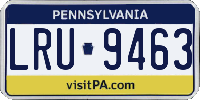 PA license plate LRU9463