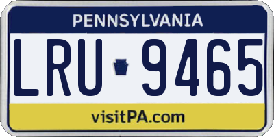 PA license plate LRU9465
