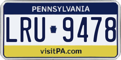 PA license plate LRU9478