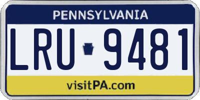 PA license plate LRU9481