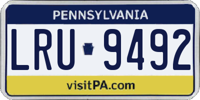 PA license plate LRU9492