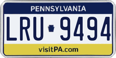 PA license plate LRU9494