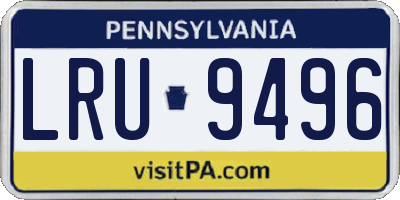 PA license plate LRU9496