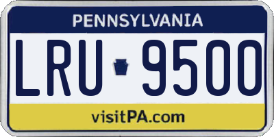PA license plate LRU9500