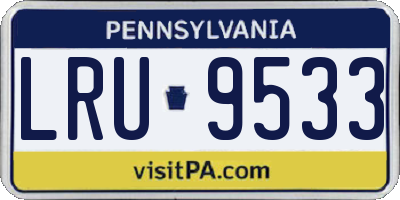 PA license plate LRU9533