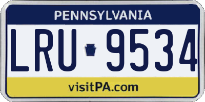PA license plate LRU9534