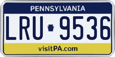 PA license plate LRU9536