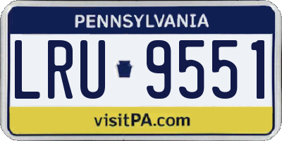 PA license plate LRU9551