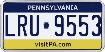 PA license plate LRU9553