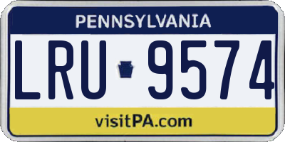 PA license plate LRU9574