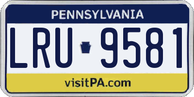 PA license plate LRU9581
