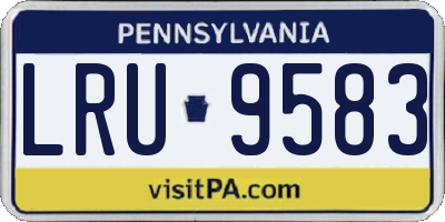 PA license plate LRU9583