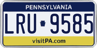PA license plate LRU9585