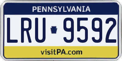 PA license plate LRU9592