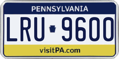 PA license plate LRU9600
