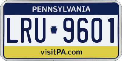 PA license plate LRU9601