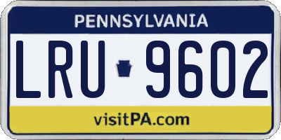 PA license plate LRU9602