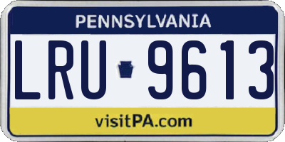 PA license plate LRU9613