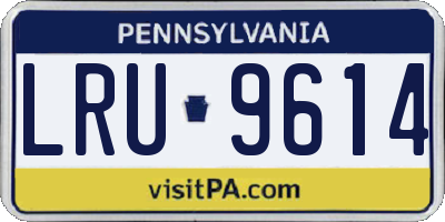 PA license plate LRU9614