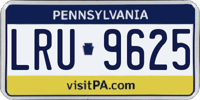 PA license plate LRU9625