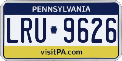 PA license plate LRU9626