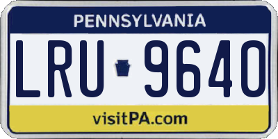PA license plate LRU9640
